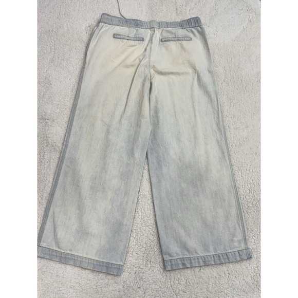 KanCan Annalise Mid Rise Wide Leg Pants 9/28 100% Cotton Cropped Light Wash - Picture 5 of 11